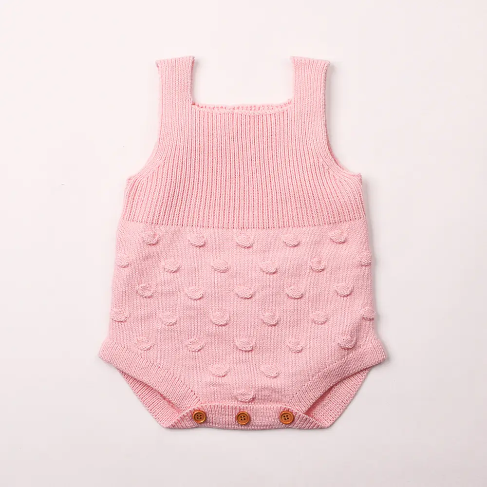 Knit Baby gift baby romper onesie with popcorns