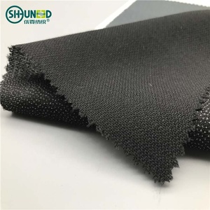 100% Polyester dệt nóng chảy interlining may Vật liệu nóng chảy interlining màu đen Twill dệt nung chảy <span class=keywords><strong>interfacing</strong></span> cho hàng may mặc - Product Image 4