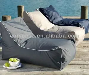 Tas Kacang Lounger Kulit PU Dalam/Luar Ruangan, Beanbag Pantai Luar Ruangan, Bean Bag Santai