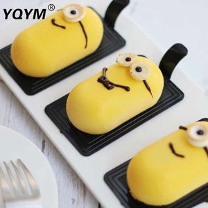 8 cavità ovale FAI DA TE piccolo uomo giallo muffa della torta mousse Francese pasticceria muffa della torta del silicone del commestibile - Product Image 4