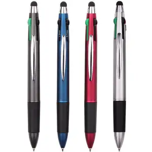 Çok renkli 4 in 1 renk kalem metal klip 4 renk 1 tükenmez kalem 4 in 1 stylus kalem