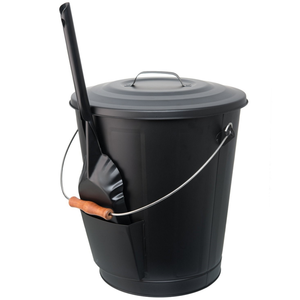 Light Grey Round Portable Metal <strong>Coal</strong> Ash <strong>Bucket</strong> <strong>with</strong> <strong>Lid</strong> - Product Image 5