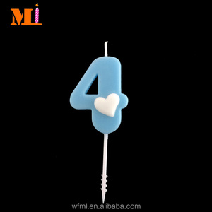 Vela de <span class=keywords><strong>Cumpleaños</strong></span> Gigante con Forma de Corazón y Número, Color Azul Claro, para Decoración de Pasteles, Envío Rápido - Product Image 2
