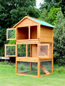 GMTPET Pet fabrika OEM toptan güzel ahşap evcil hayvan kafesi ahşap ev klasik benzersiz açık tavşan kafesleri - Product Image 6