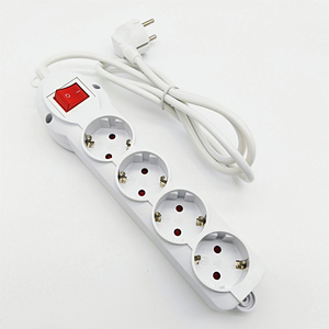 Vật Liệu 4 Cách Điện Ổ Cắm 250V Dải Năng Lượng Với Chuyển Đổi Loại PC Châu Âu Mở Rộng Ổ Cắm Tiêu Chuẩn Đất - Product Image 2