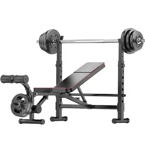 Banco de pesas y soporte de sentadillas para entrenamiento de culturismo, uso doméstico, Banco de levantamiento de pesas