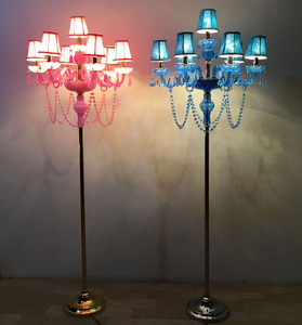 Wholesale 7 Lights Fabric <strong>Lamp</strong> Shade Red <strong>Gold</strong> Crystal Glass Floor <strong>Standing</strong> <strong>Lamps</strong> - Product Image 6