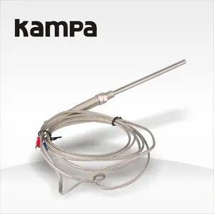 3 Meter Suhu Tinggi-100 ~ 1250 C Termokopel Sensor Probe 100Mm Tipe K Ganda