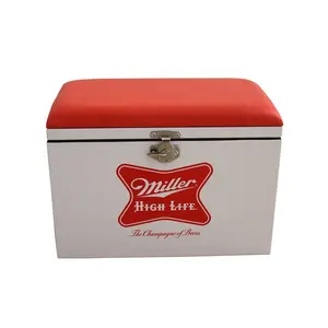 Caixa refrigeradora de peixe portátil 20l, refrigerador de gelo vintage para uso externo