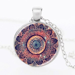 FT-Alibaba All'ingrosso Fancy Terrario di Vetro Turco Mandala Pendente Della Collana - Product Image 4