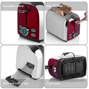 New 2-Slice Stainless Steel Digital <strong>Toaster</strong> with Reheat &amp; Defrost Functions 850W - Product Image 5