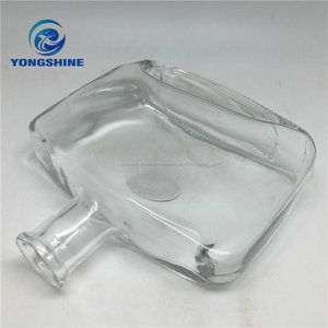 950 ml botella de vino de cristal con forma de paralelepípedo, alcohol botella de vidrio transparente plana - Product Image 4