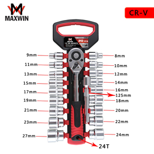 MAXWIN 20 Unids CR-V Juego de Llaves de Vasos Mecánico Profesional 1/2 Llave de Trinquete - Product Image 2