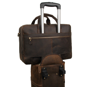 Porte-documents vintage en <span class=keywords><strong>cuir</strong></span> de vache Crazy Horse pour hommes, sacoche pour <span class=keywords><strong>ordinateur</strong></span> portable de <span class=keywords><strong>17</strong></span> <span class=keywords><strong>pouces</strong></span>, <span class=keywords><strong>sac</strong></span> de voyage d'affaires pour hommes - Product Image 6