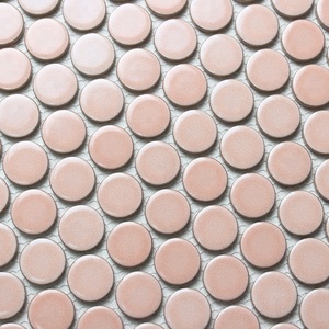 Azulejo <span class=keywords><strong>de</strong></span> Mosaico Circular Redondo <span class=keywords><strong>de</strong></span> Cerámica Esmaltada en <span class=keywords><strong>Horno</strong></span>, Tipo Penny <span class=keywords><strong>de</strong></span> 28 mm, Color Rosa, para Cocina y Baño, Estilo Nórdico <span class=keywords><strong>de</strong></span> Foshan - Product Image 3