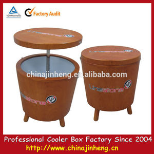 Jardín exterior de madera <span class=keywords><strong>nevera</strong></span> portátil, Caja del refrigerador de vacunas, De madera de la cerveza más fría, Tabla enfriador - Product Image 2