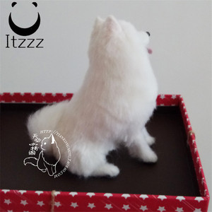دمية كلب سامويدي أبيض عالية الجودة ومحاكية للواقع، هدية مثالية - Product Image 4