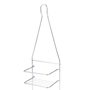 Iron Wire Wall Mount Bathroom Shampoo Storage Rack Bathroom Dual Tier Rack <strong>Shelving</strong> Good Quality Chromed Hanging <strong>Shower</strong> Caddy - Product Image 5