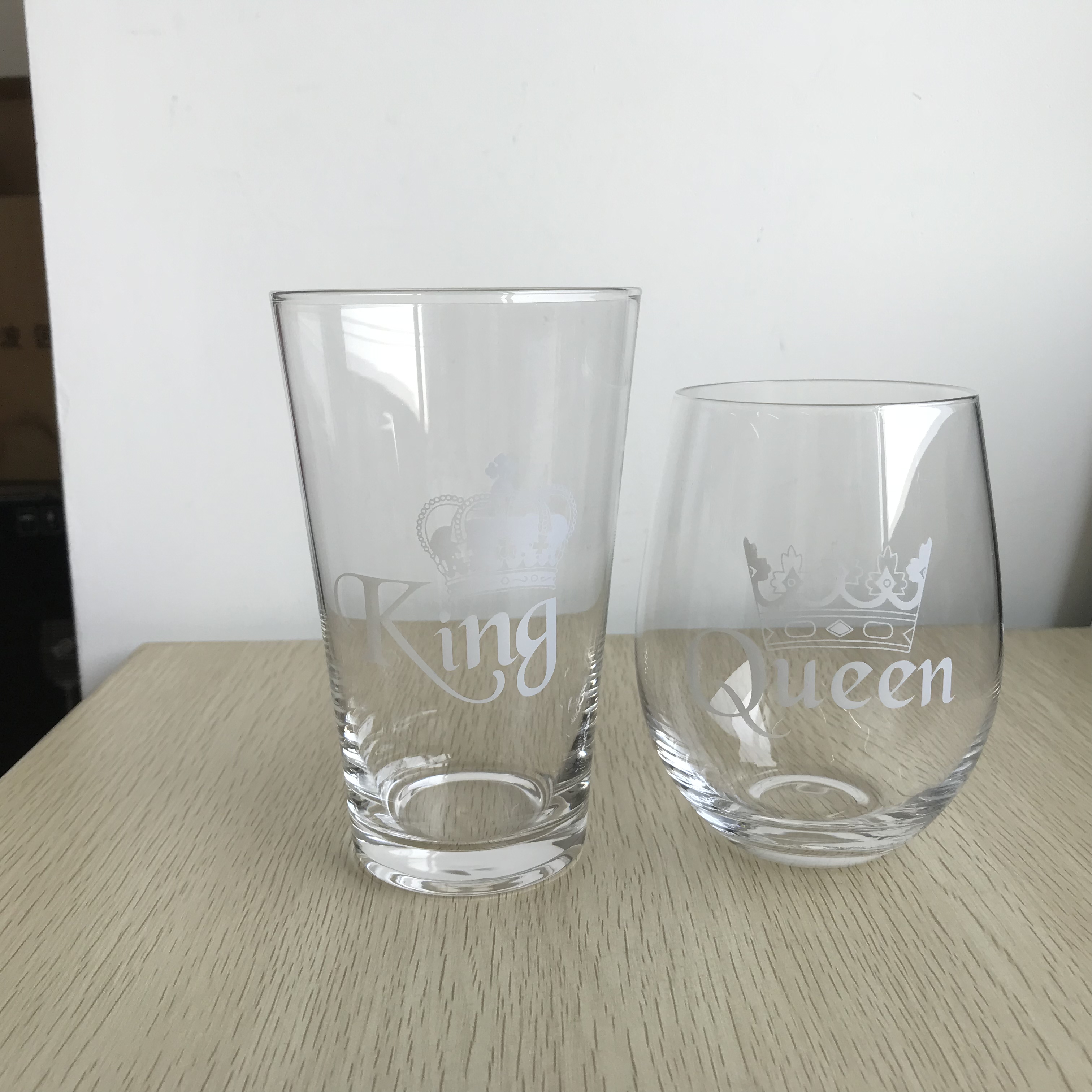 Wholesale Custom Beer Pint Glass Custom Logo Couples Stemless Glass Wine Glasses Pint Beer Glass