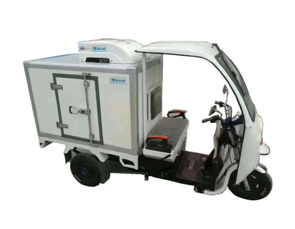 Urban distribution 500kg 800kg ELECTRIC THREE tricycle WHEEL MINI REFRIGERATED TRUCK tricyle van for sale in Philippines