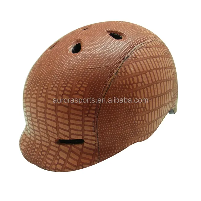 Elegant light weight leather bicycle helmet