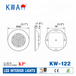 12 V haute puissance <span class=keywords><strong>LED</strong></span> rond Plafond Lumières Intérieures <span class=keywords><strong>pour</strong></span> Caravane, Cabine RV Avec DU CE RoHS - Product Image 6