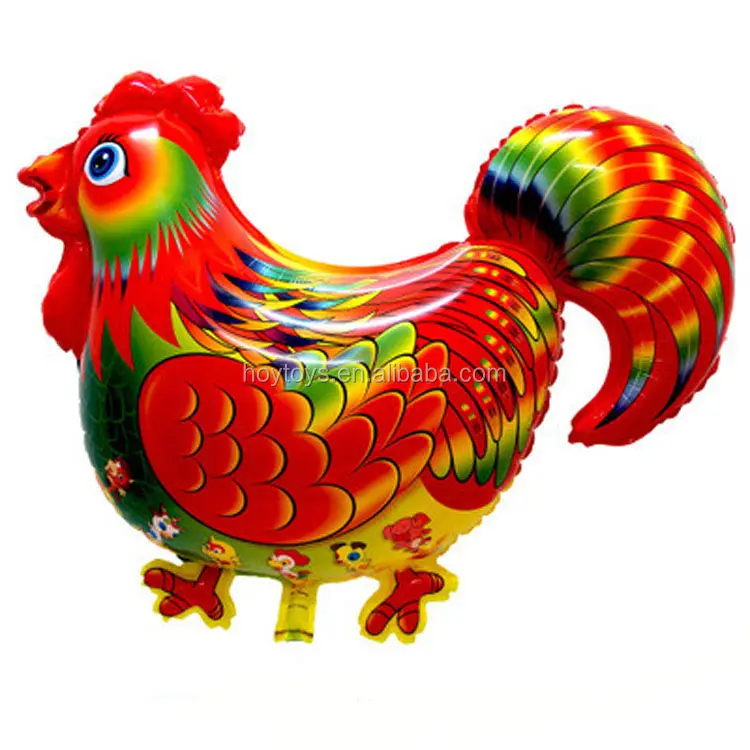 China Cock สามารถนำความมั่งคั่ง Happy New Year สัตว์การ์ตูน Inflatable ฟอยล์บอลลูน