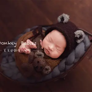 キッズおもちゃかぎ針編みぬいぐるみおもちゃ赤ちゃんテディベアハット新生児動物帽子女の子人形中国工場から