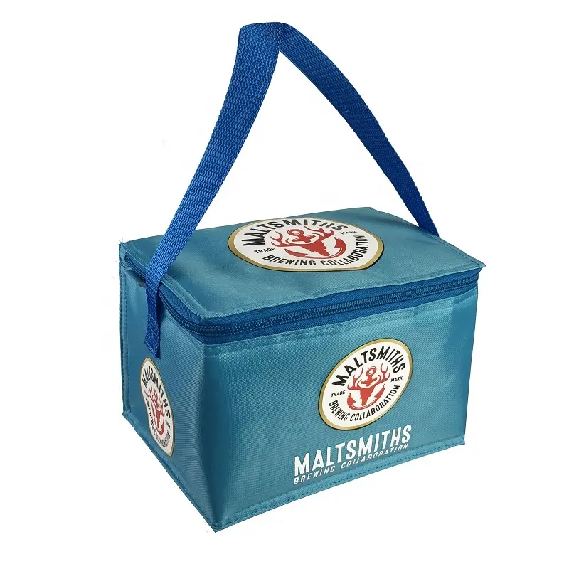 Small Soft Nylon Logo Printed Ice Cooling 330ミリリットルBeer Can 6 Pack Cooler Bag
