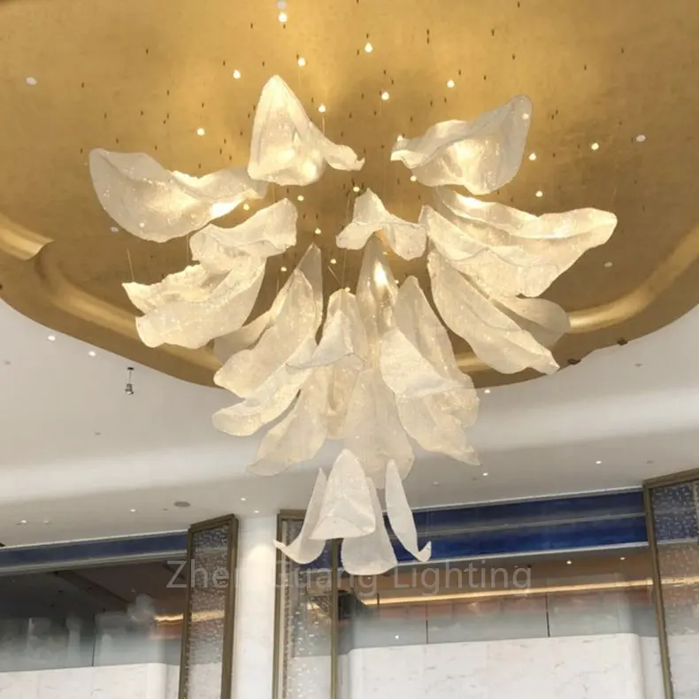 Gros ananas en cristal perles tissé lustre projet personnalisé pendentif lampe pour Le Lobby