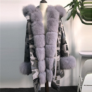 Ladies Rabbit Fur Lining Warm Fur <strong>Winter</strong> Clothes Real Fox Fur Parka <strong>Coats</strong> - Product Image 5