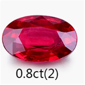 Groothandel ovale 0.8ct rode natuurlijke ruwe gem stones ruby losse steen fijne sieraden