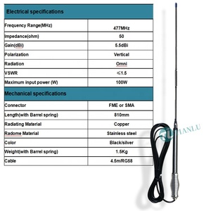 איכות גבוהה 5.5dbi כבד נירוסטה בסיס <span class=keywords><strong>Uhf</strong></span> 477mhz אנטנה ניידת רכב נייד mhz - Product Image 4