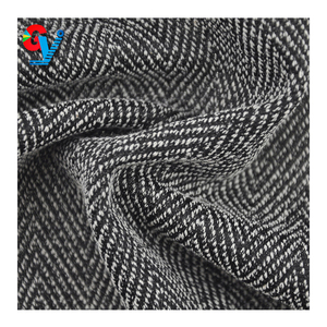 Pabrik Langsung Rajut Polyester Katun <span class=keywords><strong>Herringbone</strong></span> Kain untuk Sweater