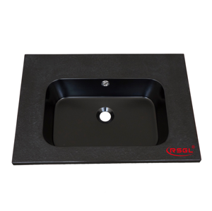 Noir pierre artificielle lavabo semi-compteur <span class=keywords><strong>sans</strong></span> <span class=keywords><strong>trou</strong></span> de robinet - Product Image 2