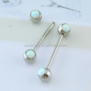 Barre con lingua opale palle <span class=keywords><strong>Piercing</strong></span> con la lingua anelli bilanciere - Product Image 2