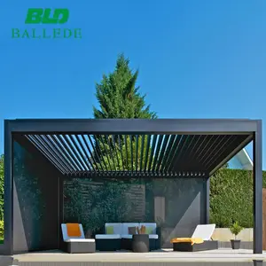 Aluminium Pergola Jalousie elektrische wasserdichte Garten gebäude Metall Pergola mit 3D-Modell