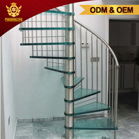 Marche en verre trempé ronde, jouet sur mesure, pour l'intérieur de la maison, verre trempé, marche en spirale courbée
