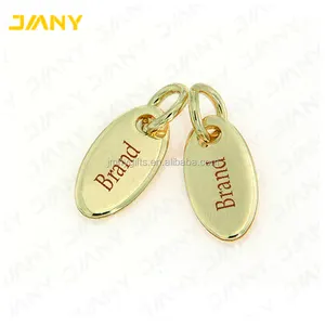 Gold Plated Custom Jewelry Tag,Metal Letters Engraved Tag on Oval Disc Tags