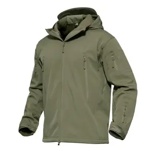 Men Outdoor Camouflage Windproof Custom Soft Shell Waterproof Lining Fleece Tactical Jacket For Men