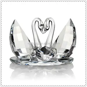 Romantic Clear Crystal Wedding Swan Gifts For Couple Marriage Souvenir