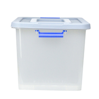 Cajas y contenedores de almacenamiento de archivos de plástico para el hogar, 60 litros