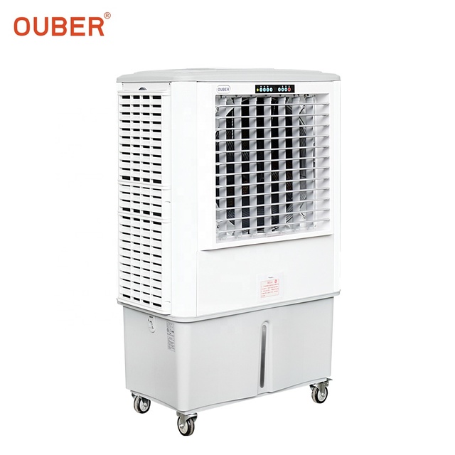 OUBER 15000m3/h BLDC Motor Portable Air Climatizer Evaporative Air Cooler Electronic/remote/ 50 Speeds Floor Standing Mounting