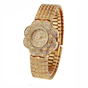 Blues Oem Groothandel Mannen Gold Techno Verharde Crystal Rhinestone Bling Bling Diamant Vrouwen Horloges