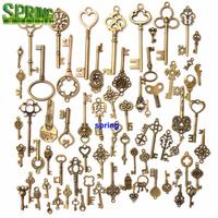 Üretici Özel Antika Bronz Tuşları Vintage Anahtar şekilli kolye DIY Kolye Imi Metal Takılar Süslemeleri