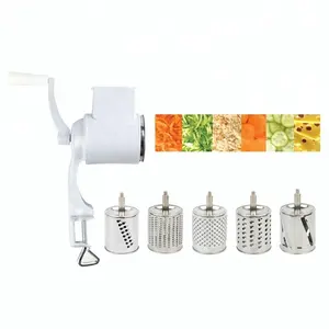 Rotary Grater Multi Vegetable Shredder and Fruit Slicer With 5 Drum Blades