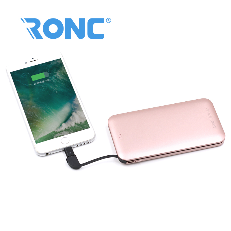 Оптовая продажа alibaba ультра тонкий power bank, Встроенный кабель Автомобильное зарядное устройство 8000 мАч