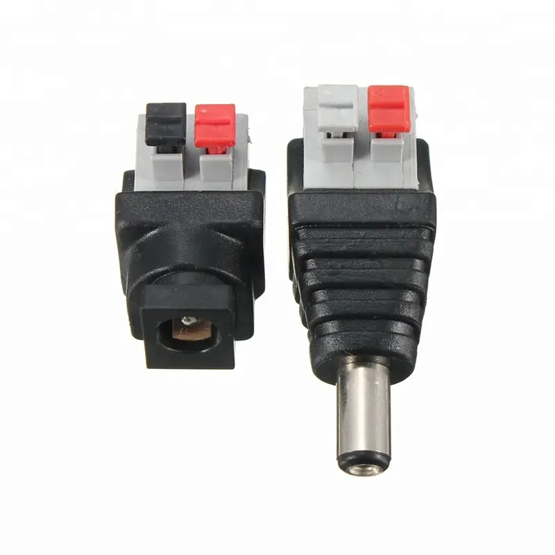 Connecteur Jack d'alimentation 12V DC, mâle et femelle, sans vis, 5.5x2.1mm, pour ruban LED et appareils électroniques