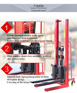2 tấn 2m 1.6m Hướng dẫn sử dụng xe nâng <span class=keywords><strong>Stacker</strong></span> Pallet xe nâng chất lượng tốt với PU Nylon bánh xe cao su Trung Quốc nhà máy - Product Image 5