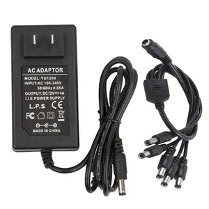 Adaptateur d'alimentation 12v, 4a 48w, ac/dc, avec câble d'alimentation, séparateur à 5 voies